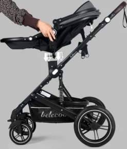 Belecoo - Luxe Kinderwagen - 3-in-1 Buggy - Opklapbare Wandelwagen - Autostoel - Wieg - Multifunctioneel - Zwart 11 Belecoo - Luxe Kinderwagen - 3-in-1 Buggy - Opklapbare Wandelwagen - Autostoel - Wieg - Multifunctioneel - Zwart -Babyproducten Winkel 1021x1200 6
