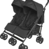 Prénatal Duo Buggy - Tweeling Buggy Inclusief Regenhoes - Verstelbare Kinderwagen - Inklapbare Wandelwagen - Plooibuggy - Zwart