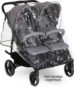 ABC Design Duo Kinderwagen Twin Circle Line - Inclusief Regenhoes - Woven Graphite -Babyproducten Winkel 1031x1200 1