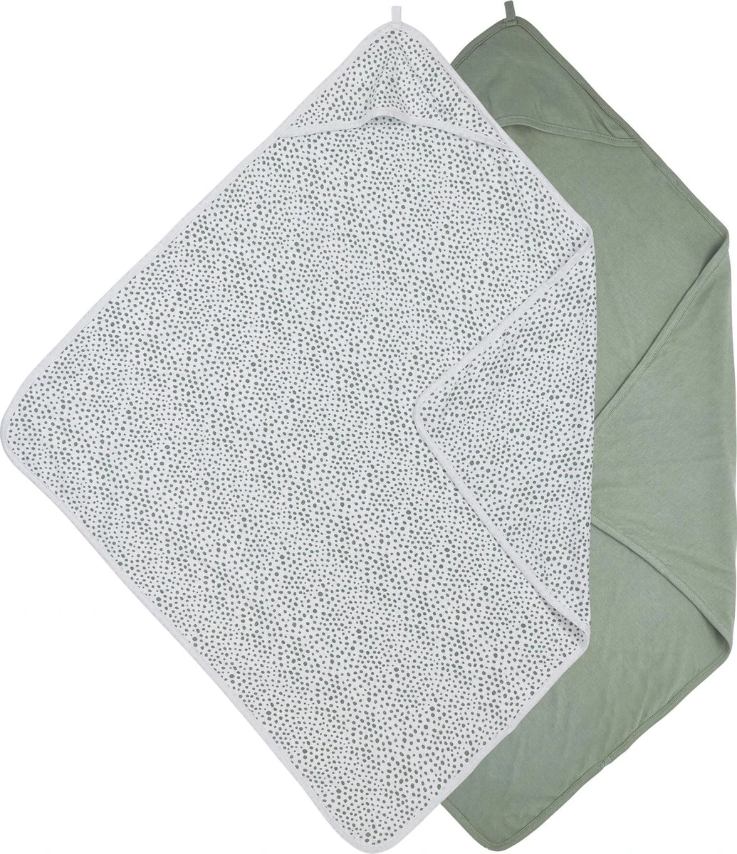 Meyco Badcape Basic Jersey/Cheetah 2-pack - Forest Green - 80x80cm 1 Meyco Badcape Basic Jersey/Cheetah 2-pack - Forest Green - 80x80cm