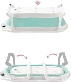 Babybadje - Laychee - Gratis Kussen - 4 In 1 - Peuterbadje - Opvouwbaar - Thermometer - Lichtgewicht - Inklapbaar - Blauw -Babyproducten Winkel 1049x1200