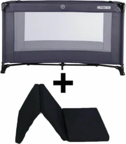 Cabino Campingbedje / Reisbed Set Inclusief Comfortabel Matras 60x120cm Grijs