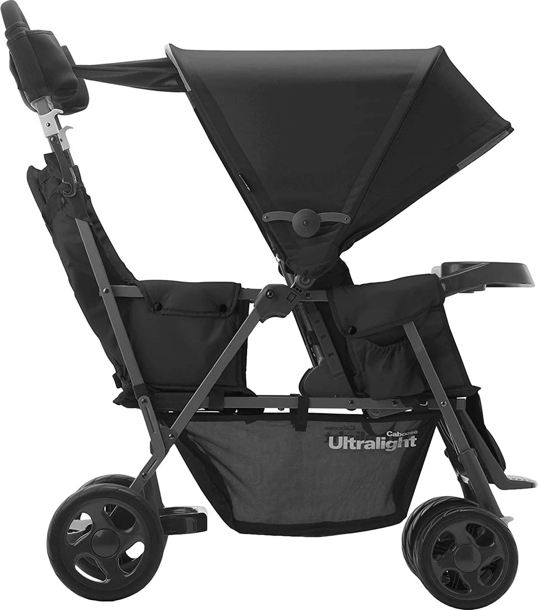 Joovy Caboose Too Ultralight Dubbele Buggy - Zwart - Duo Buggy - Lichtgewicht 4 Joovy Caboose Too Ultralight Dubbele Buggy - Zwart - Duo Buggy - Lichtgewicht - Afbeelding 4