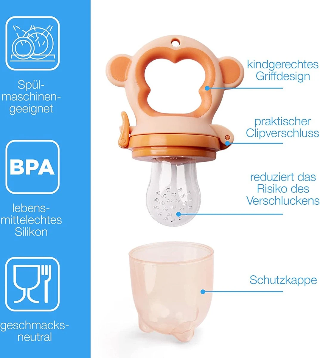 2 Fruitspenen Aap Voor Baby & Peuter + 6 Siliconen Spenen In 3 Maten - Veilig + BPA Vrij -2 Fruitspenen - Fopspeen Fruit Net Fruit Speen Baby Speen Fruit Groente Pap Babyvoeding 4 2 Fruitspenen Aap Voor Baby & Peuter + 6 Siliconen Spenen In 3 Maten - Veilig + BPA Vrij -2 Fruitspenen - Fopspeen Fruit Net Fruit Speen Baby Speen Fruit Groente Pap Babyvoeding - Afbeelding 4