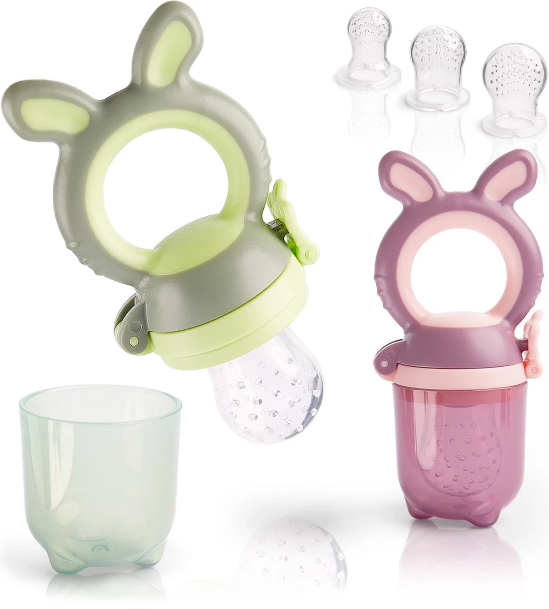 2 Fruit Teats Baby Bunny + 6 Siliconen Spenen In 3 Maten + 1 Baby Tandenborstel - BPA-vrije Fopspeen Voor Fruit Groente Pap Babyvoeding (2-Pack+Tandenborstel) 1 2 Fruit Teats Baby Bunny + 6 Siliconen Spenen In 3 Maten + 1 Baby Tandenborstel - BPA-vrije Fopspeen Voor Fruit Groente Pap Babyvoeding (2-Pack+Tandenborstel)