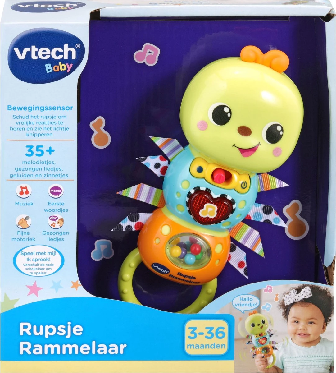 VTech Baby Rupsje Rammelaar - Educatief Babyspeelgoed - 3 Tot 36 Maanden 4 VTech Baby Rupsje Rammelaar - Educatief Babyspeelgoed - 3 Tot 36 Maanden - Afbeelding 4