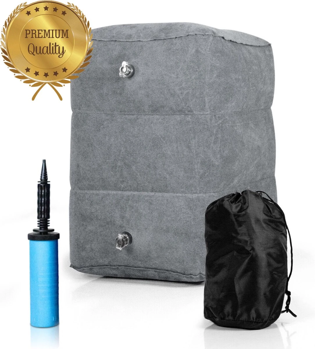 Merkloos Voetensteun - Vliegtuigbedje - Premium Quality - Reisbedje - 3 Hoogtestanden - Vliegtuig Kussen - Voetenbankje Of Poef - Met Opbergzakje & Pomp - Grijs 1 Merkloos Voetensteun - Vliegtuigbedje - Premium Quality - Reisbedje - 3 Hoogtestanden - Vliegtuig Kussen - Voetenbankje Of Poef - Met Opbergzakje & Pomp - Grijs