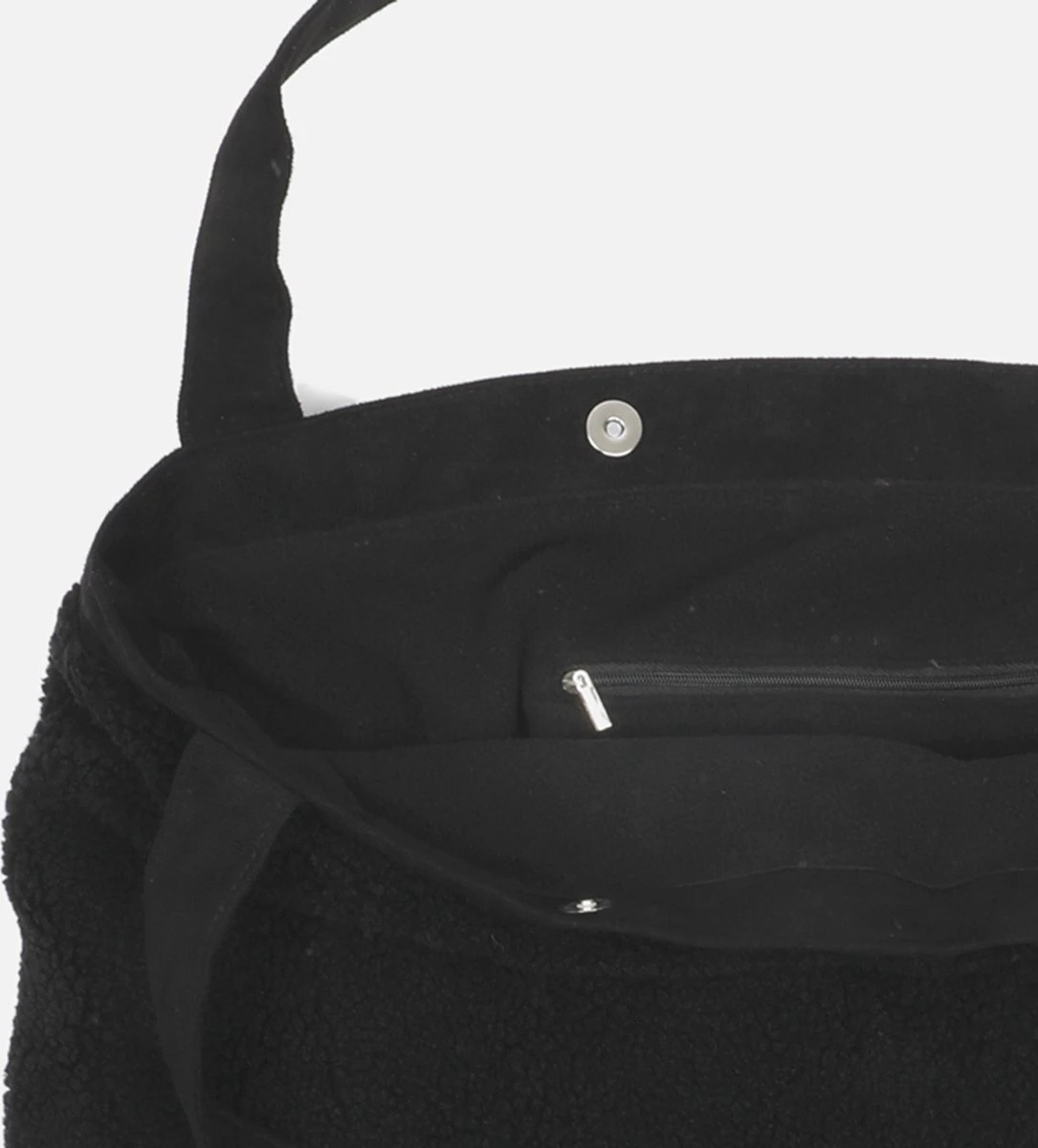 Mozz Mom Bag Teddy Suede Black 4 Mozz Mom Bag Teddy Suede Black - Afbeelding 4