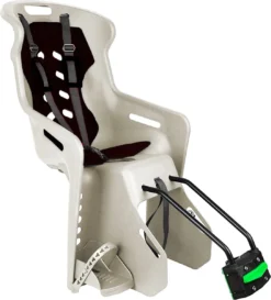 Brioso Fietsstoeltje Achter – Achterzitje Fiets – Kinderzitje Fiets – Zandgrijs/zwart