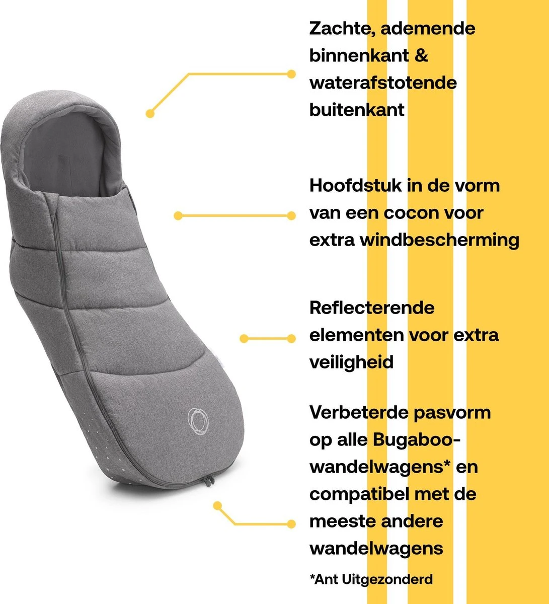 Bugaboo Voetenzak Grey Melange 4 Bugaboo Voetenzak Grey Melange - Afbeelding 4
