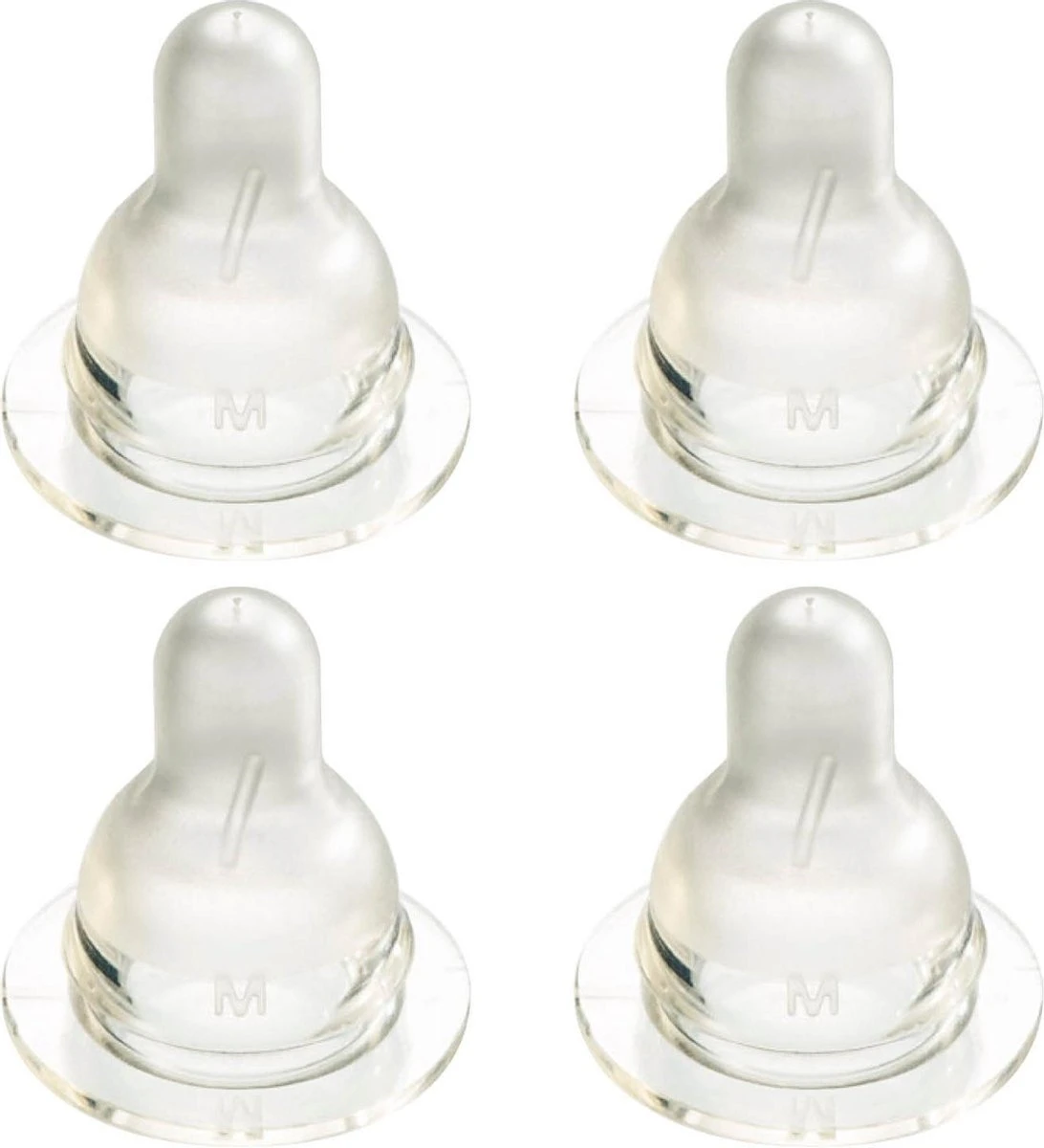 Difrax Flessenspeen Natural - Medium - 4 Stuks 1 Difrax Flessenspeen Natural - Medium - 4 Stuks