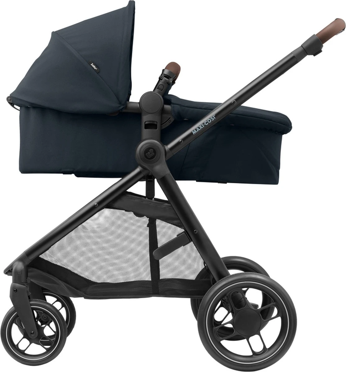 Maxi-Cosi Zelia³ Kinderwagen - Essential Graphite (zwart Frame + Bruin Leer) 2 Maxi-Cosi Zelia³ Kinderwagen - Essential Graphite (zwart Frame + Bruin Leer) - Afbeelding 2