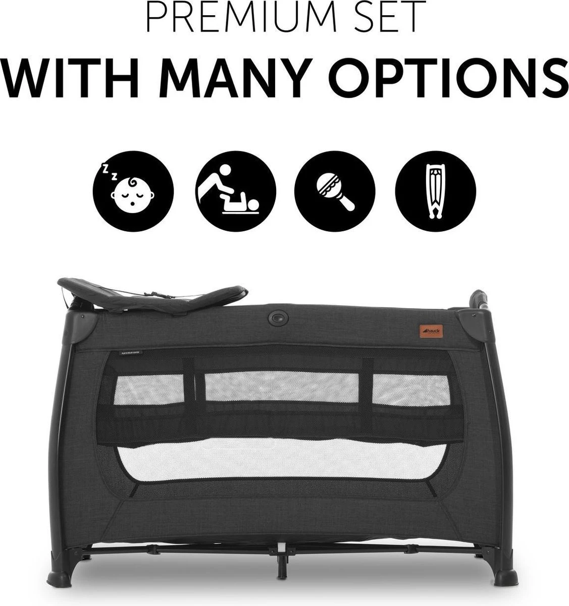 Hauck Play N Relax Center Campingbedje - Zwart 4 Hauck Play N Relax Center Campingbedje - Zwart - Afbeelding 4