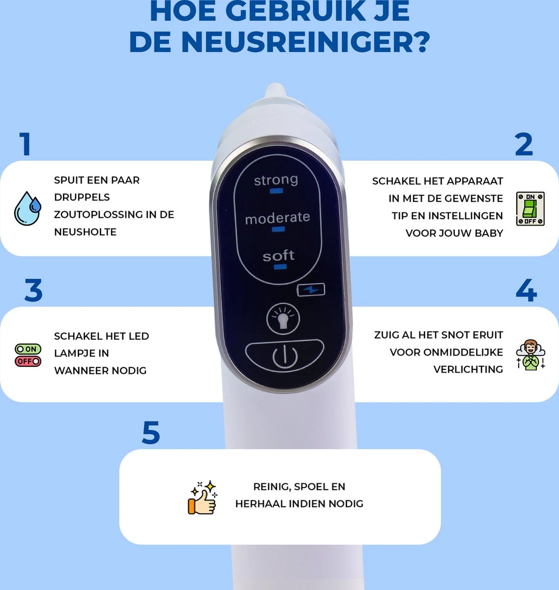 Young Star Baby - Elektrische Neusreiniger Baby - Neuszuiger Met USB - Neuspeer - Neusdouche - Snotverwijderaar 6 Young Star Baby - Elektrische Neusreiniger Baby - Neuszuiger Met USB - Neuspeer - Neusdouche - Snotverwijderaar - Afbeelding 6