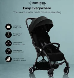 Hamilton By Yoop X1 Plus Buggy – Nieuw, Hoger, Uitgebreider 2023 Model – Premium Stroller Met One Hand Folding Technologie – Zwart – Lichte, Verstelbare En Wendbare Kinderwagen Met Vele Gemakken -Babyproducten Winkel 1140x1200 2