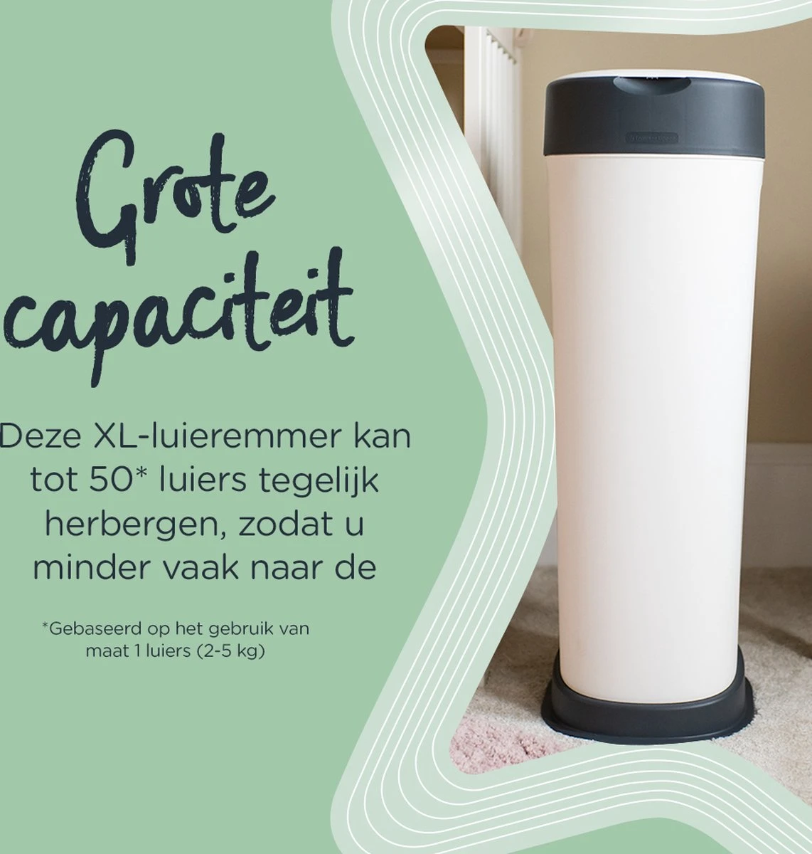 Tommee Tippee Twist & Click XL-luieremmer - Voor Maximaal 60 Luiers - Milieuvriendelijker Systeem - 1 Navulcassette - Duurzaam Geproduceerde Antibacteriële GREENFILM 5 Tommee Tippee Twist & Click XL-luieremmer - Voor Maximaal 60 Luiers - Milieuvriendelijker Systeem - 1 Navulcassette - Duurzaam Geproduceerde Antibacteriële GREENFILM - Afbeelding 5