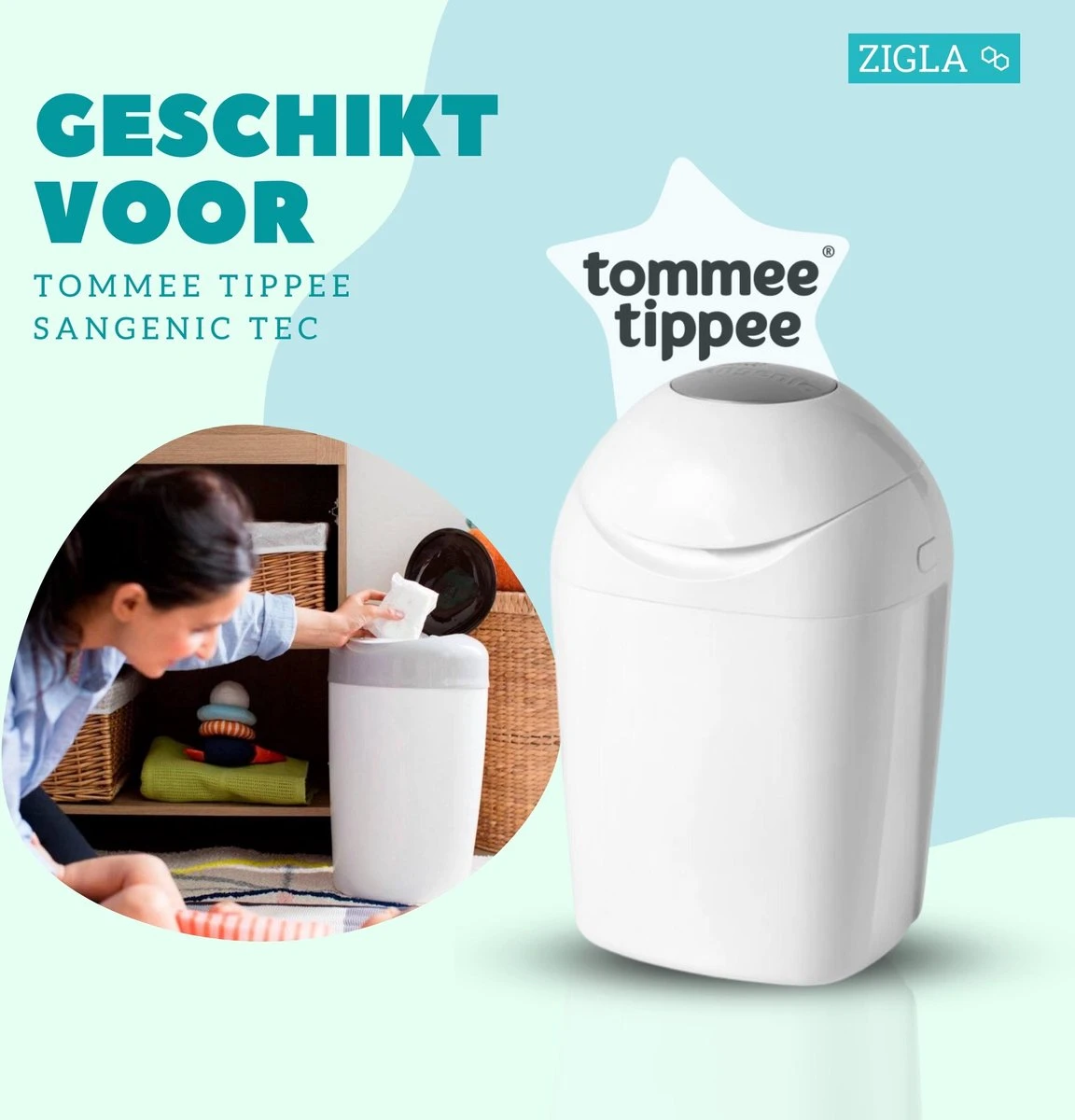 Zigla – 6x Luieremmer Navulling – Navulcassette - Geschikt Voor Tommee Tippee Sangenic Tec 6 Zigla – 6x Luieremmer Navulling – Navulcassette - Geschikt Voor Tommee Tippee Sangenic Tec - Afbeelding 6