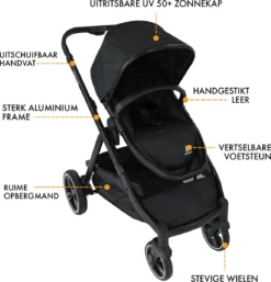Deryan Evy Kinderwagen - Duo Kinderwagen - Uitbreidbaar - Inclusief Reiswieg - Zwart 25 Deryan Evy Kinderwagen - Duo Kinderwagen - Uitbreidbaar - Inclusief Reiswieg - Zwart -Babyproducten Winkel 1152x1200 4