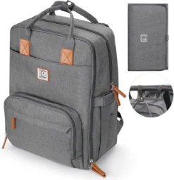 Brisby Slijtvaste Luiertas – Verzorgingstas – Met Buggymontage -Donkergrijs