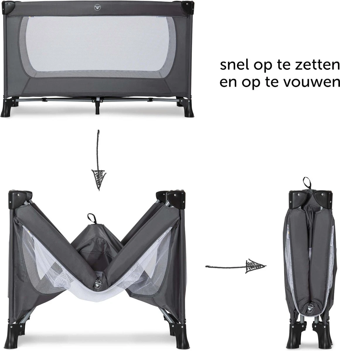 Hauck Dream N Play Plus Campingbedje Set - Met Matras En Muggennet - Grijs 10 Hauck Dream N Play Plus Campingbedje Set - Met Matras En Muggennet - Grijs - Afbeelding 10