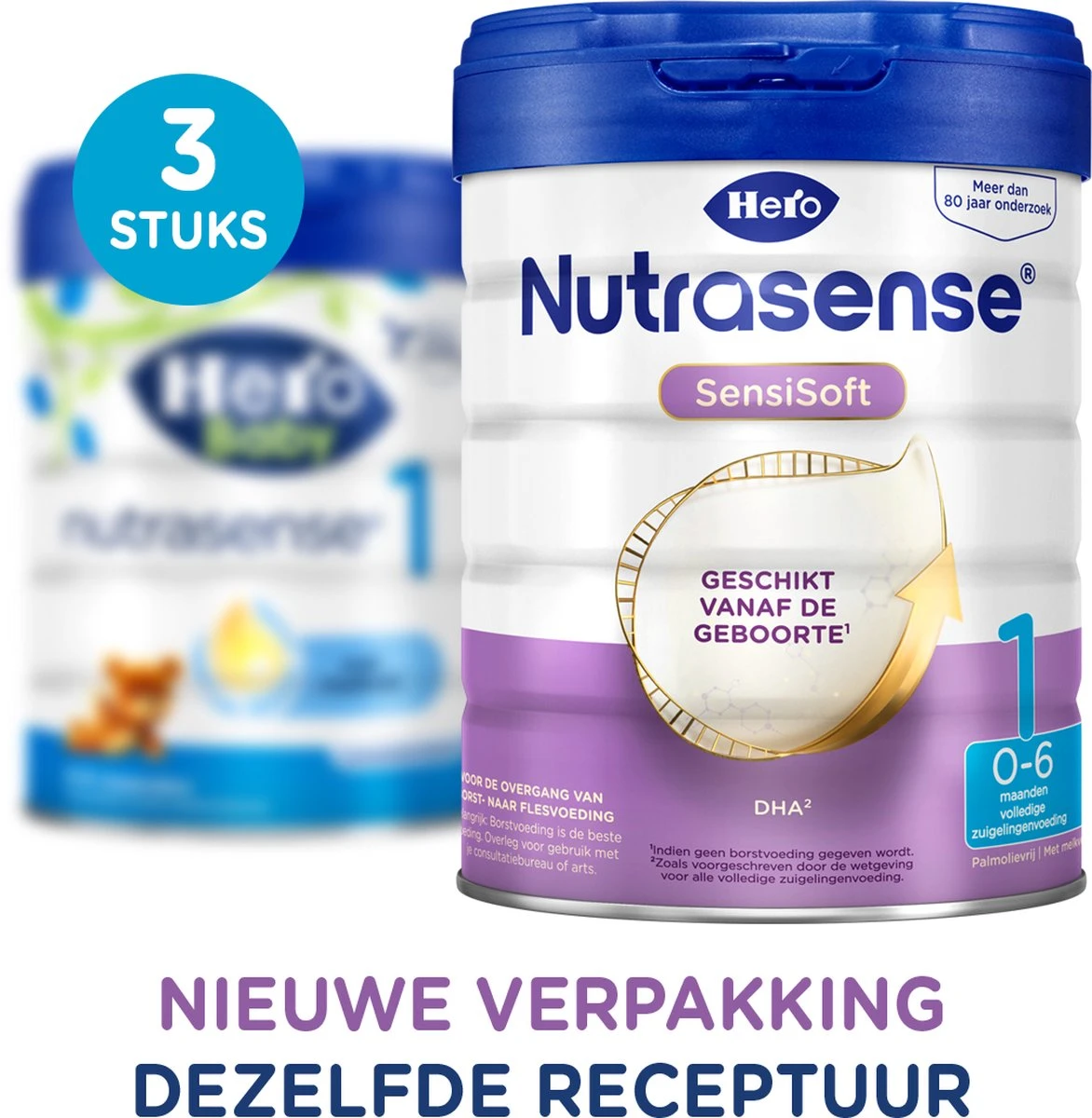 Hero Nutrasense SensiSoft Zuigelingenvoeding 1 - Flesvoeding Van 0 Tot 6 Maanden - 3 X 800 Gram - Met Melkvet - Palmolie Vrij 1 Hero Nutrasense SensiSoft Zuigelingenvoeding 1 - Flesvoeding Van 0 Tot 6 Maanden - 3 X 800 Gram - Met Melkvet - Palmolie Vrij