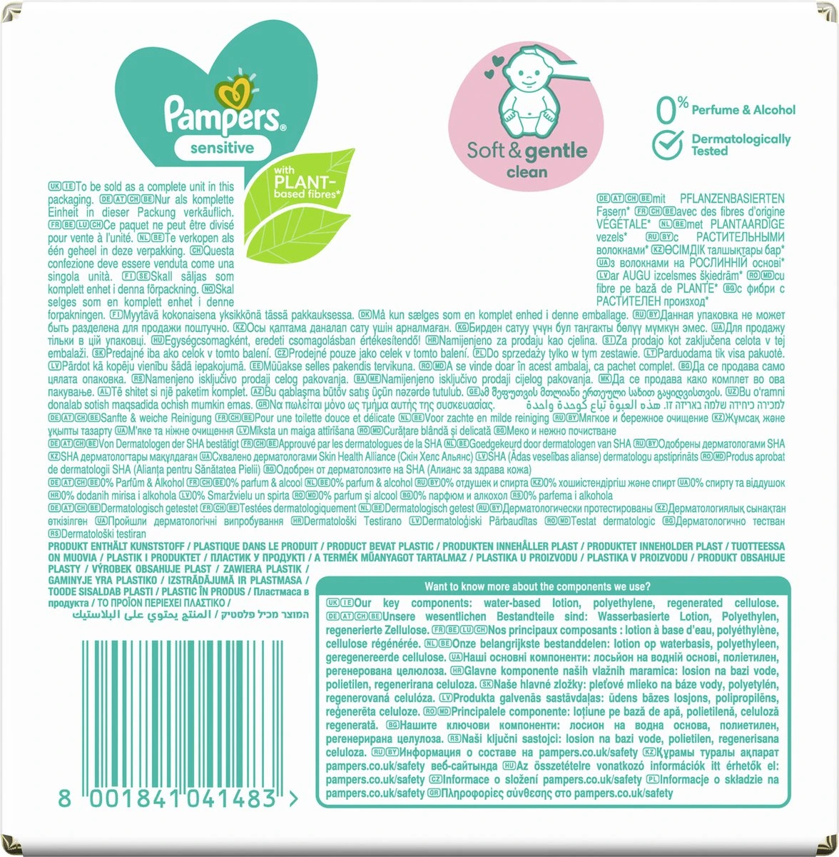 Pampers® Pampers - Sensitive - Billendoekjes - 1248 Doekjes - 24 X 52 10 Pampers® Pampers - Sensitive - Billendoekjes - 1248 Doekjes - 24 X 52 - Afbeelding 10