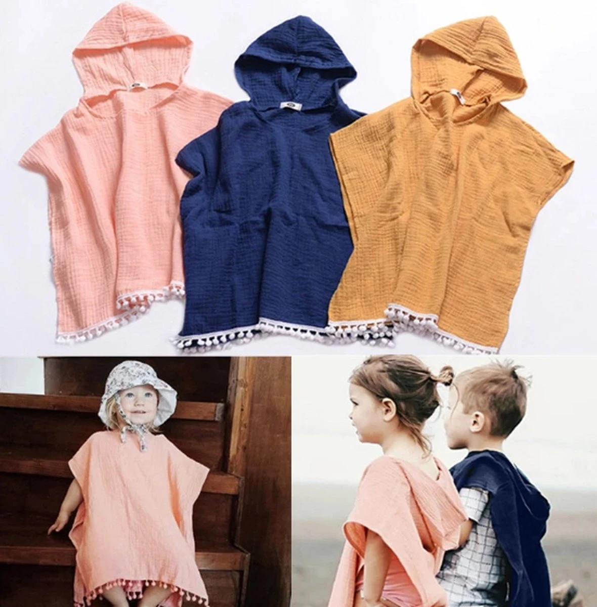 Merkloos Hydrofiele Badcape Blauw Voor 0-2 Jaar 1 Merkloos Hydrofiele Badcape Blauw Voor 0-2 Jaar