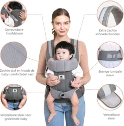 Deryan Meinkind Draagzak - Ergonomische Draagzak Vanaf Geboorte - Antraciet -Babyproducten Winkel 1183x1200 10
