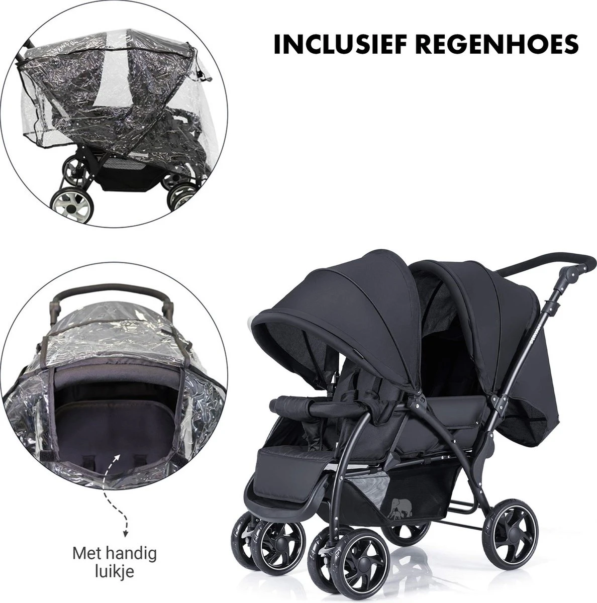 Deryan Luxe Elena Dubbele Buggy- Duo Buggy – Tandem Buggy – Compact En Lichtgewicht 2 Deryan Luxe Elena Dubbele Buggy- Duo Buggy – Tandem Buggy – Compact En Lichtgewicht - Afbeelding 2