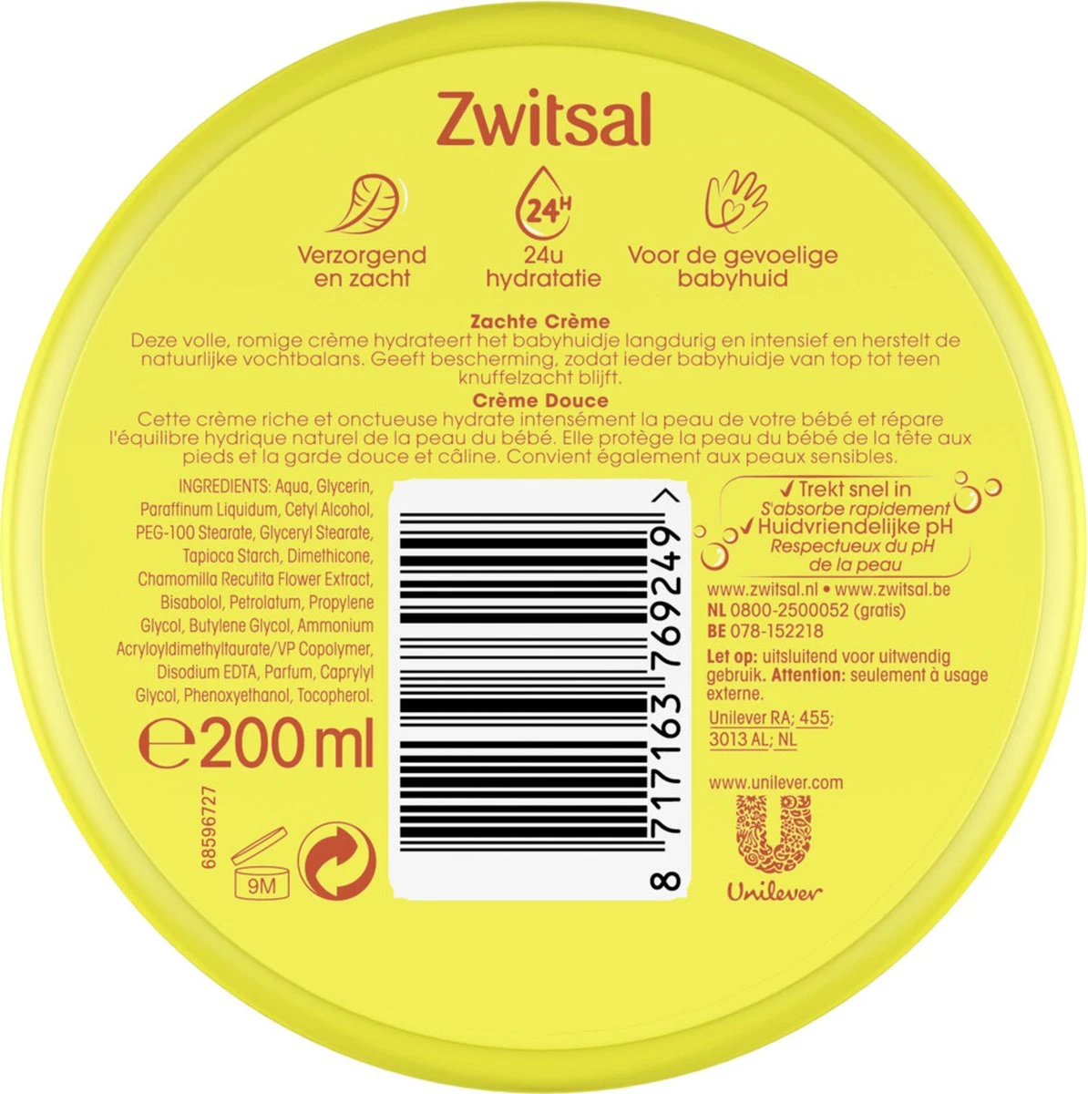 Zwitsal Zachte Creme Baby - Huidvriendelijke PH - 200 Ml 4 Zwitsal Zachte Creme Baby - Huidvriendelijke PH - 200 Ml - Afbeelding 4