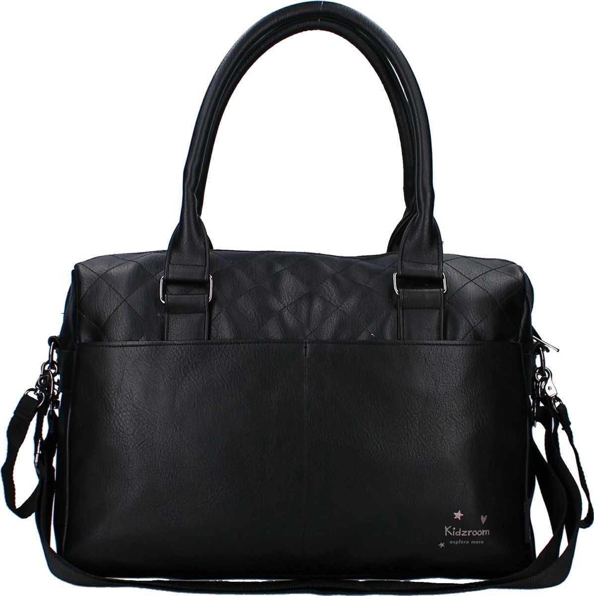 Kidzroom In Your Dreams Luiertas - Zwart - Ophanglussen Kinderwagen - Verschoonmatje - Verstelbare Schouderband 4 Kidzroom In Your Dreams Luiertas - Zwart - Ophanglussen Kinderwagen - Verschoonmatje - Verstelbare Schouderband - Afbeelding 4