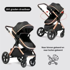Merkloos BrightWise Luxe Kinderwagen 3 In 1 Van Voldoet Aan Alle Europese Veiligheidscertificaten - Wandelwagen - Kinderwagen 3-in-1 Incl Autostoel - Kinderwagen Maxi Cosi – Buggy 3 In 1 - Newborn - Zwart -Babyproducten Winkel 1198x1200 64