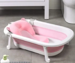 Babybadje - Peuterbadje - Opvouwbaar - Incl. Baby Badkussen - 84 Cm Lang - 0 Tot 3 Jaar - Roze -Babyproducten Winkel 1200x1013 2