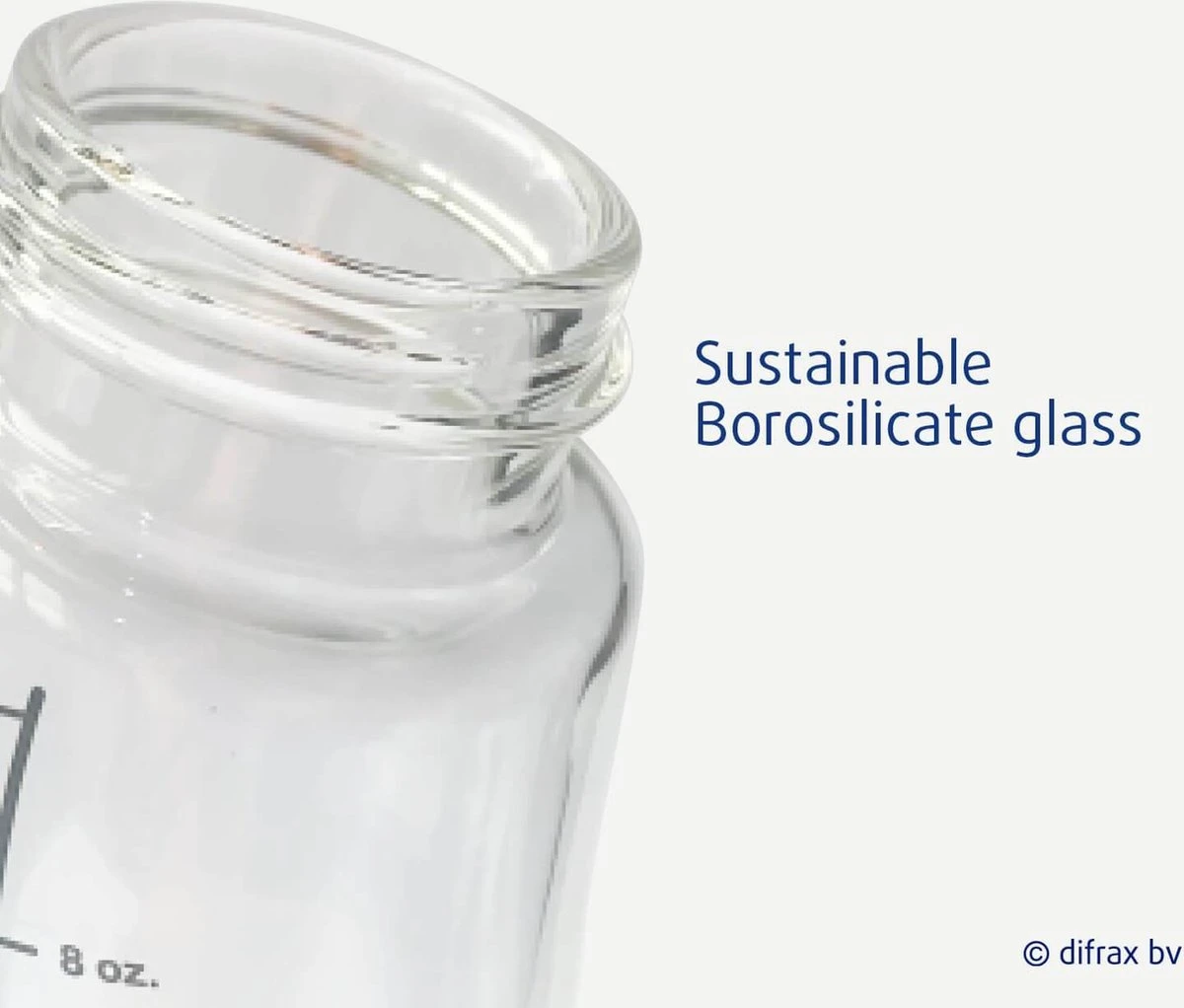 Difrax Glazen Babyfles 250 Ml Natural - Anti-Colic - Blauw - 1 Stuk 10 Difrax Glazen Babyfles 250 Ml Natural - Anti-Colic - Blauw - 1 Stuk - Afbeelding 10