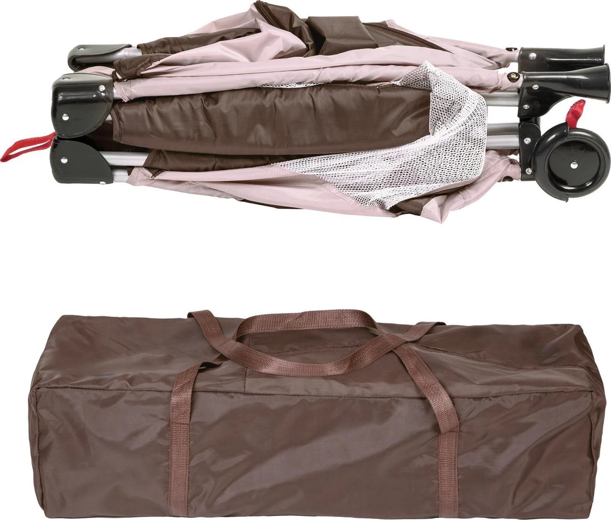 TecTake - Kinder Reisbed Babybed - Beige / Bruin - 402417 - 126x65x80 Cm Met Draagtas 2 TecTake - Kinder Reisbed Babybed - Beige / Bruin - 402417 - 126x65x80 Cm Met Draagtas - Afbeelding 2