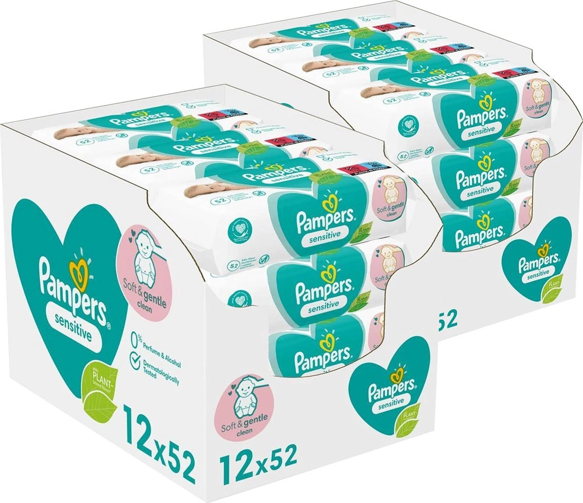 Pampers® Pampers - Sensitive - Billendoekjes - 1248 Doekjes - 24 X 52 1 Pampers® Pampers - Sensitive - Billendoekjes - 1248 Doekjes - 24 X 52