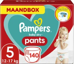 Pampers® Pampers Baby-Dry Pants Luierbroekjes - Maat 5 (12-17 Kg) - 140 Stuks - Maandbox