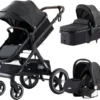 Loft Home Luxe 3-in-1 Kinderwagen - Wandelwagen - Autostoeltje - Buggy - Inklapbaar - Zwart - 0-36 Maanden
