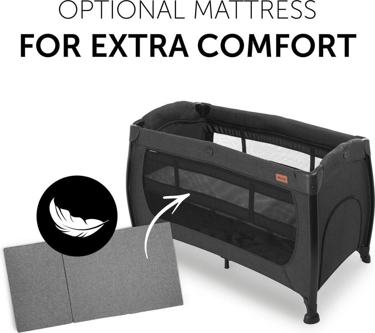 Hauck Play N Relax Center Campingbedje - Zwart 12 Hauck Play N Relax Center Campingbedje - Zwart - Afbeelding 12