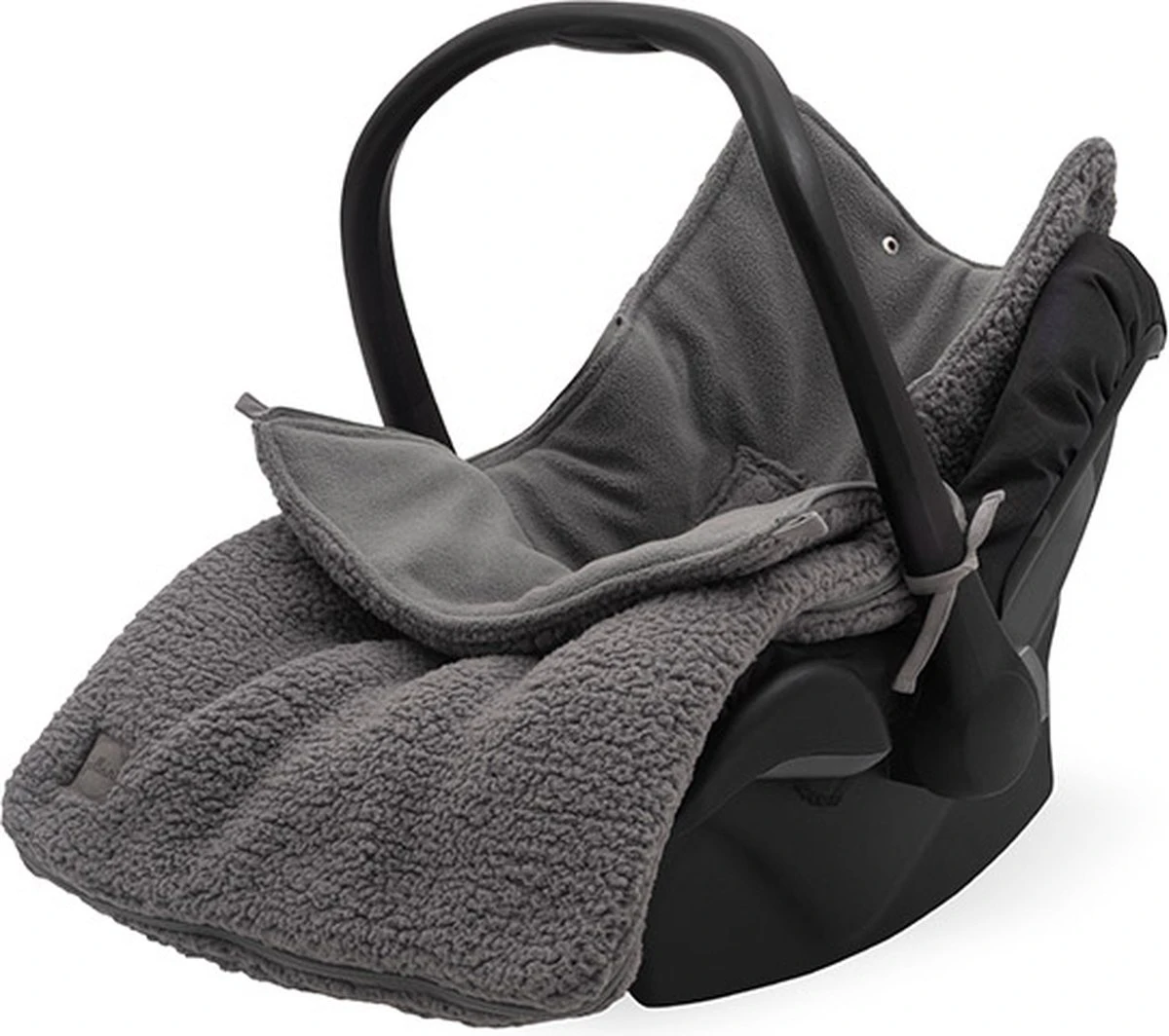 Jollein Voetenzak Voor Autostoel & Kinderwagen - Teddy - Storm Grey 1 Jollein Voetenzak Voor Autostoel & Kinderwagen - Teddy - Storm Grey