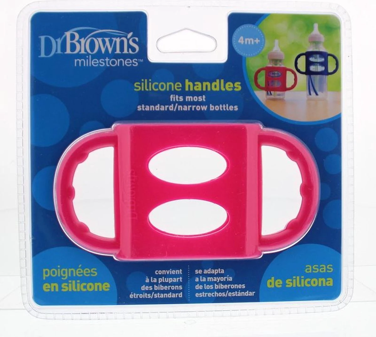Dr. Brown's Siliconen Handvat Voor Standaardfles - Roze 1 Dr. Brown's Siliconen Handvat Voor Standaardfles - Roze