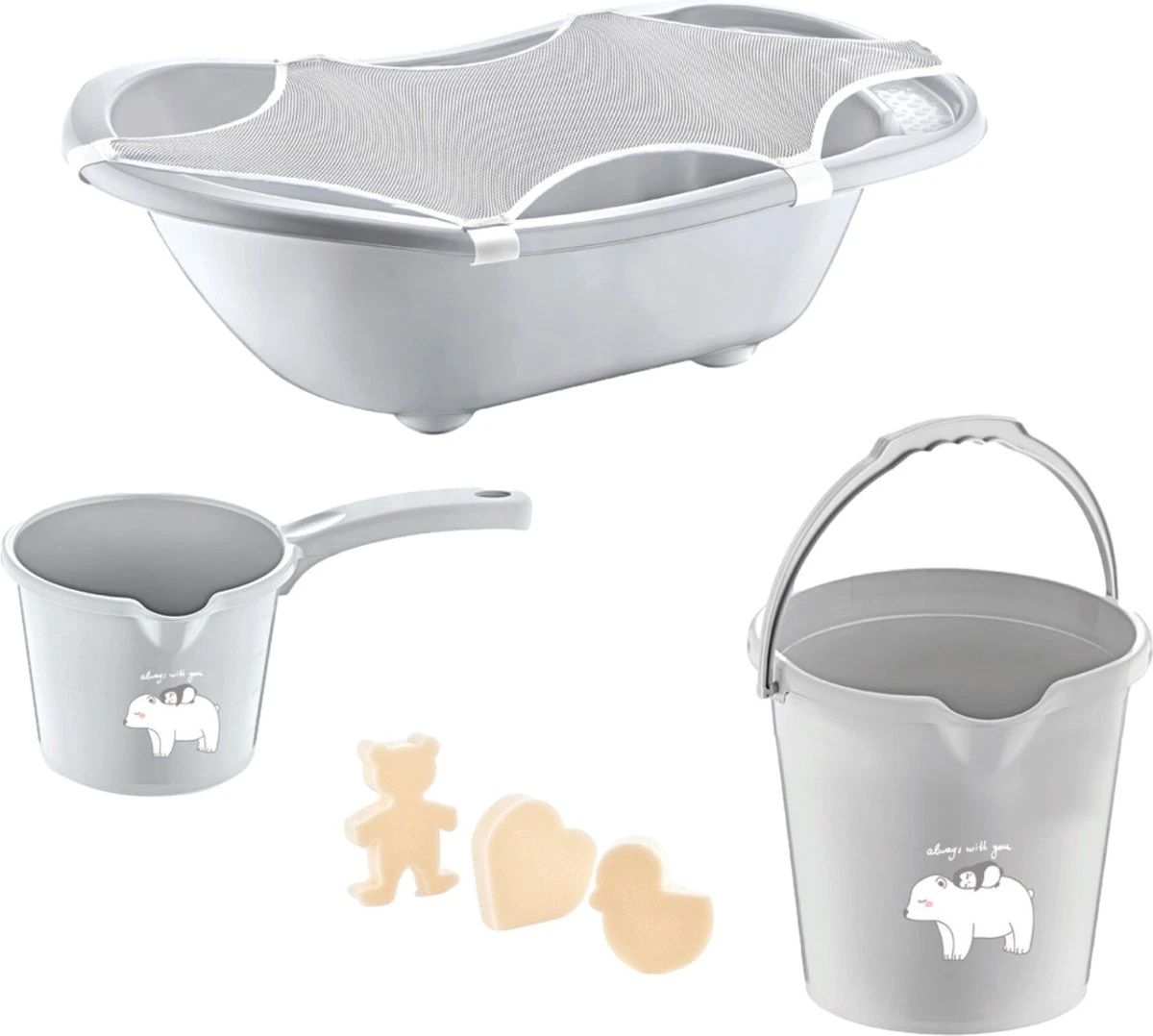 Babyjem Grijs 5-delige Badset 1 Babyjem Grijs 5-delige Badset