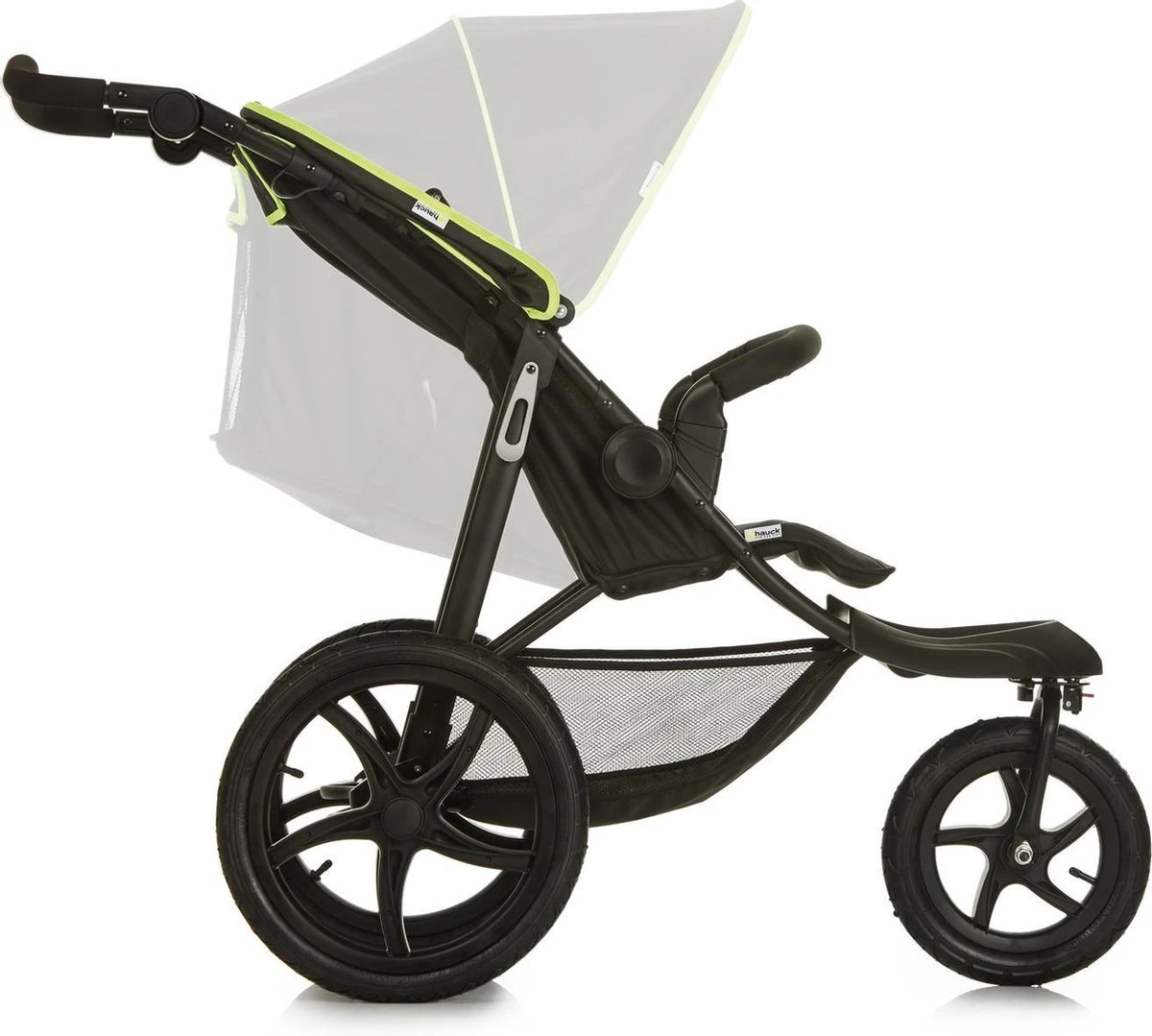 Hauck Runner Kinderwagen - Zwart/Neon Geel 2 Hauck Runner Kinderwagen - Zwart/Neon Geel - Afbeelding 2