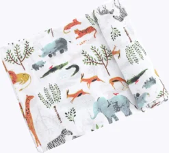 Hydrofiele Doek XL - Baby Inbakerdoek - 120x120 Cm - Safari Dieren -Babyproducten Winkel 1200x1082 6