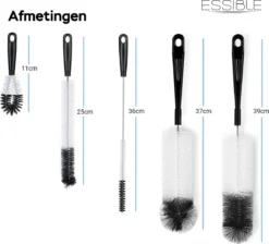 ESSIBLE Flessenborstel - Flessenrager - Schoonmaakborstel - Flessenreiniger - 5 Stuks - Kras- En BPA Vrij - Geschikt Voor Alle Oppervlakken - Zwart -Babyproducten Winkel 1200x1090 11