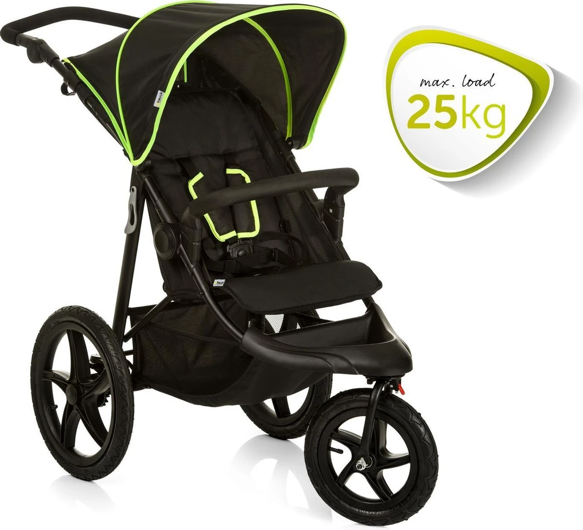 Hauck Runner Kinderwagen - Zwart/Neon Geel 11 Hauck Runner Kinderwagen - Zwart/Neon Geel - Afbeelding 11