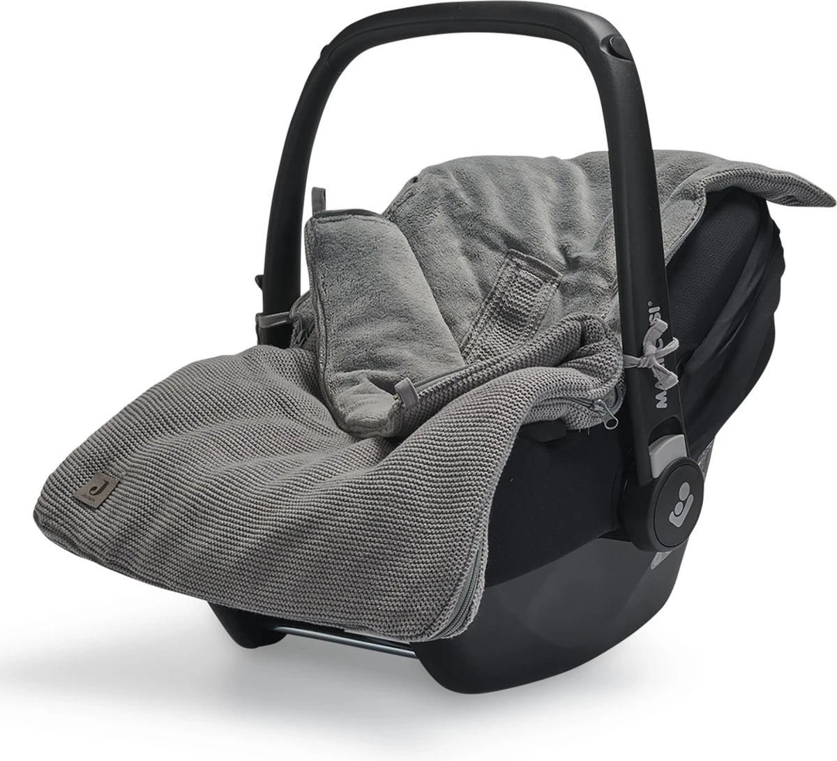 Jollein Voetenzak Voor Autostoel & Kinderwagen - Basic Knit - Stone Grey 2 Jollein Voetenzak Voor Autostoel & Kinderwagen - Basic Knit - Stone Grey - Afbeelding 2