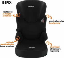 Nania - Autostoel Befix - Eco Zwart (15 Tot 36 Kg) - Zwart 17 Nania - Autostoel Befix - Eco Zwart (15 Tot 36 Kg) - Zwart -Babyproducten Winkel 1200x1093 3