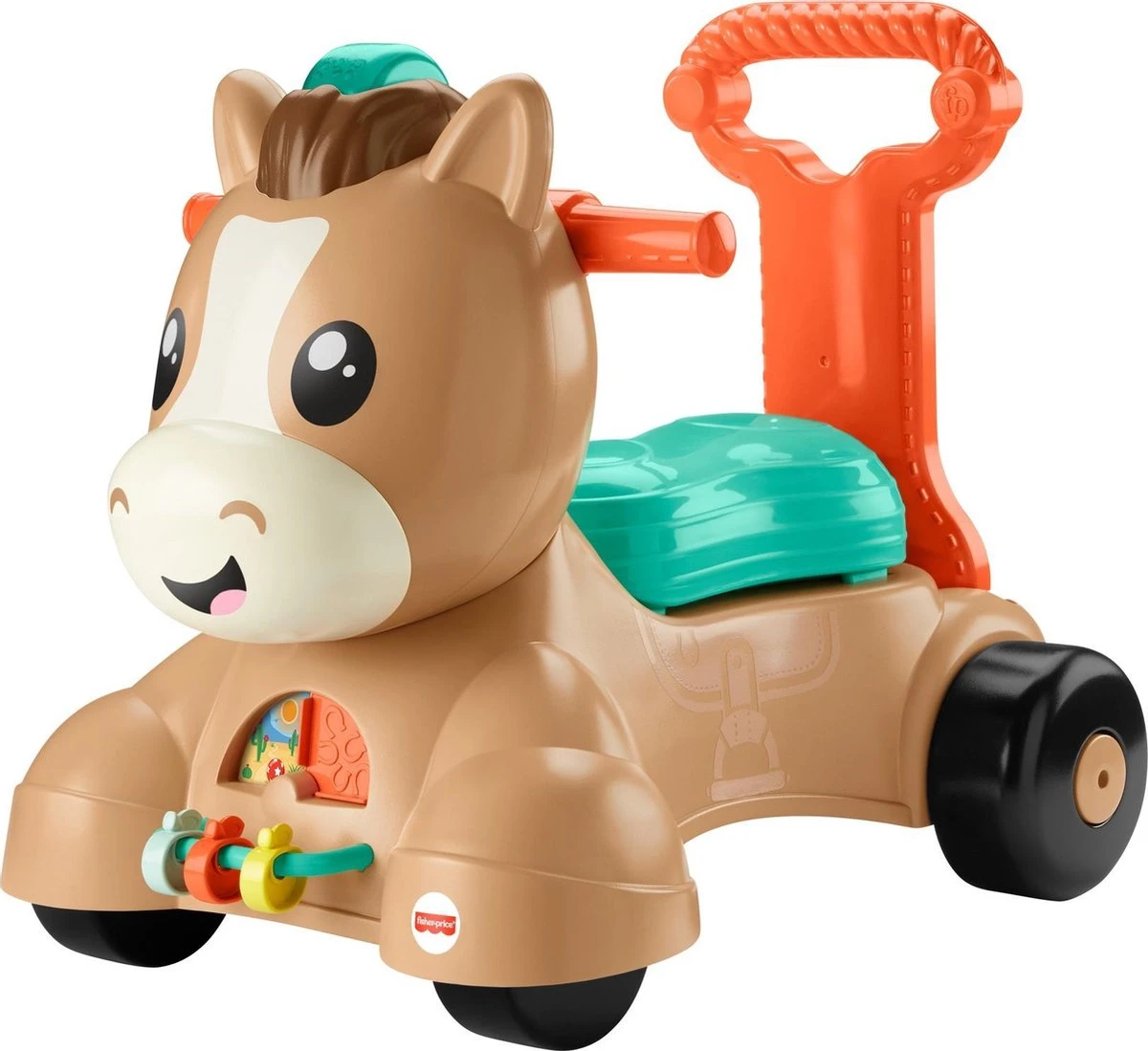 Fisher Price Fisher-Price Pony Loopvriendje - Looptrainer Baby - Bruin - Groen 11 Fisher Price Fisher-Price Pony Loopvriendje - Looptrainer Baby - Bruin - Groen - Afbeelding 11