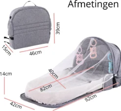 Campingbedje - Camping Bed - Compact Camping Bedje - Baby Nestje - Inclusief Klamboe - Baby Tentje - Grijs - Luxe Campingbedje 8 Campingbedje - Camping Bed - Compact Camping Bedje - Baby Nestje - Inclusief Klamboe - Baby Tentje - Grijs - Luxe Campingbedje -Babyproducten Winkel 1200x1100 2